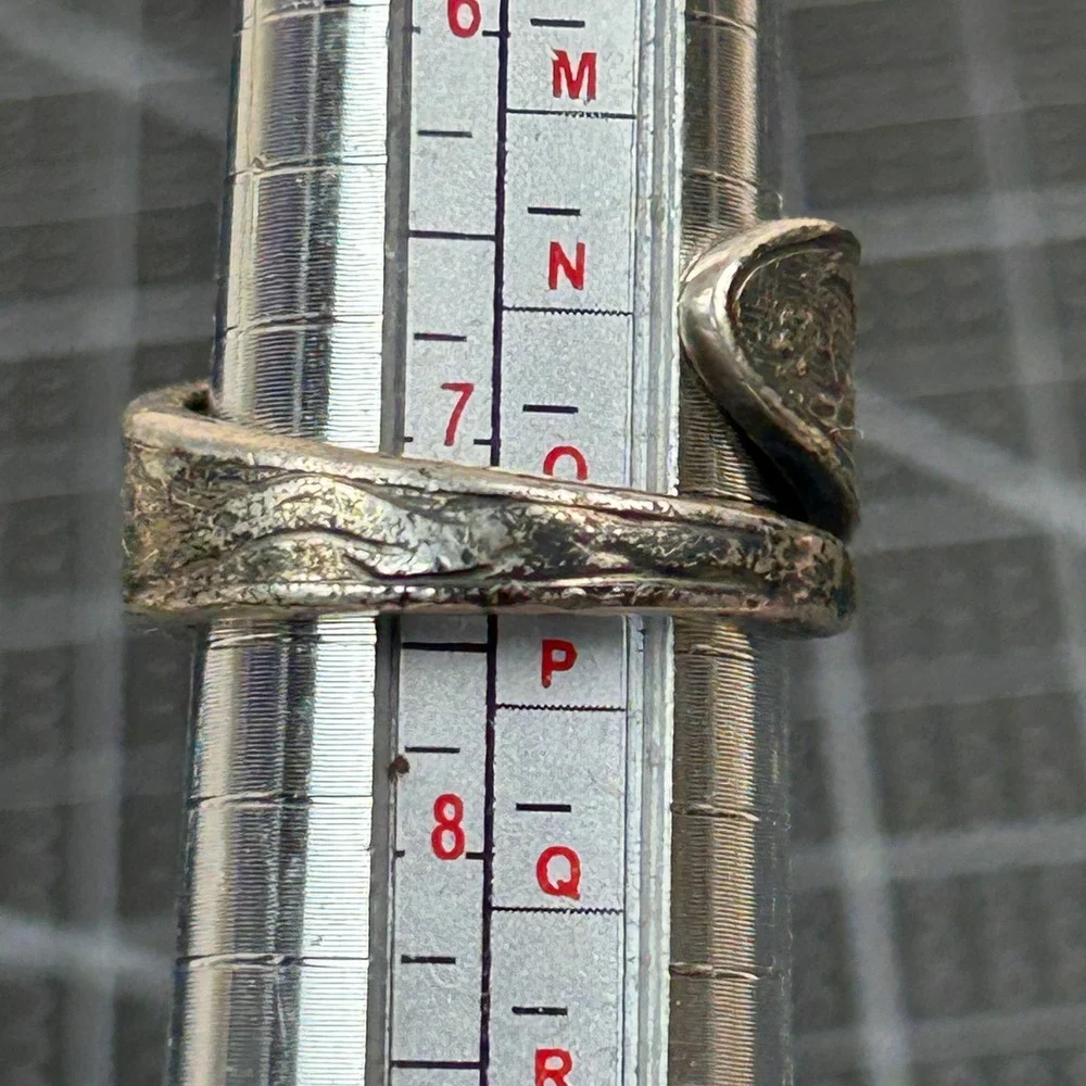 Reed & Barton Sterling Silver Spoon Ring Crane Heron Floral Bypass Size 7.25‎